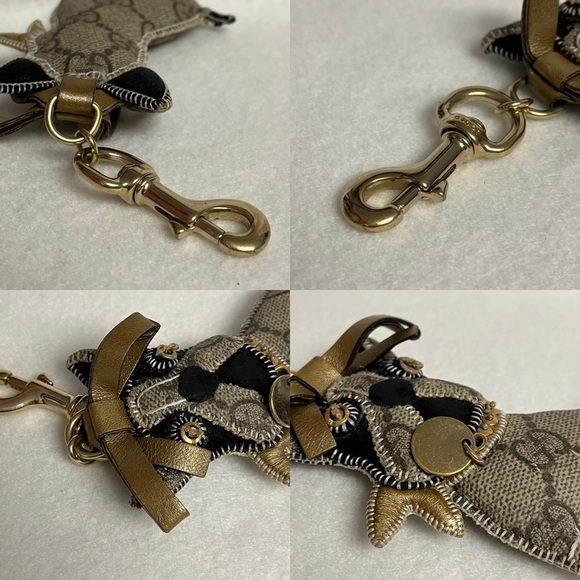 GUCCI FRENCH BULLDOG KEYCHAIN Leroy Guccioli Dog Frenchie Monogram Charm - Picture 15 of 15